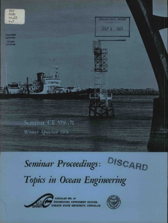 Seminar proceedings : topics in ocean engineering Miniatura