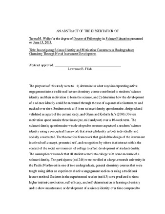 undergraduate chemistry dissertation example