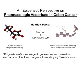 An epigenetic perspective on pharmacologic ascorbate in colon cancer Miniatura