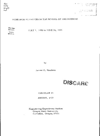 Research activities in the School of Engineering, July 1, 1970 to June 30, 1971 thumbnail