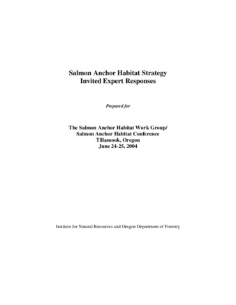 Salmon anchor habitat strategy : invited expert responses thumbnail