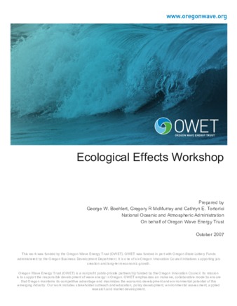 Ecological effects of wave energy development in the Pacific Northwest Miniaturansicht