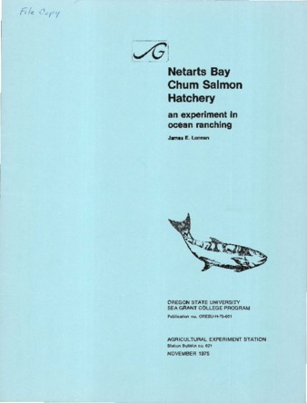 Netarts Bay chum salmon hatchery : an experiment in ocean ranching thumbnail