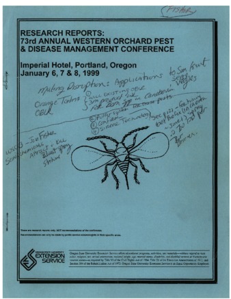 Research reports : 73rd Annual Western Orchard Pest and Disease Management Conference miniatura