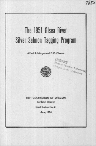 The 1951 Alsea River silver salmon tagging program thumbnail