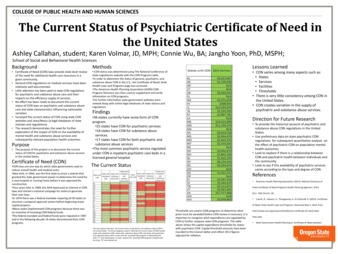 The current status of psychiatric certificate of need in the United States Miniatura