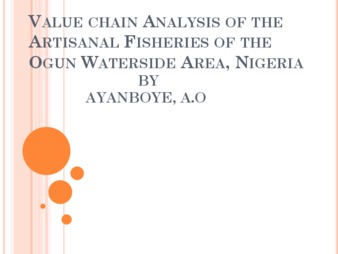 Value Chain Analysis of the Artisanal Fisheries of the Ogun Waterside Area, Nigeria Miniatura