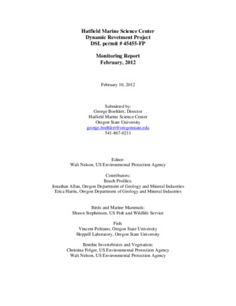 Hatfield Marine Science Center Dynamic Revetment Report DSL permit #45455-FP Monitoring Report February, 2012 thumbnail